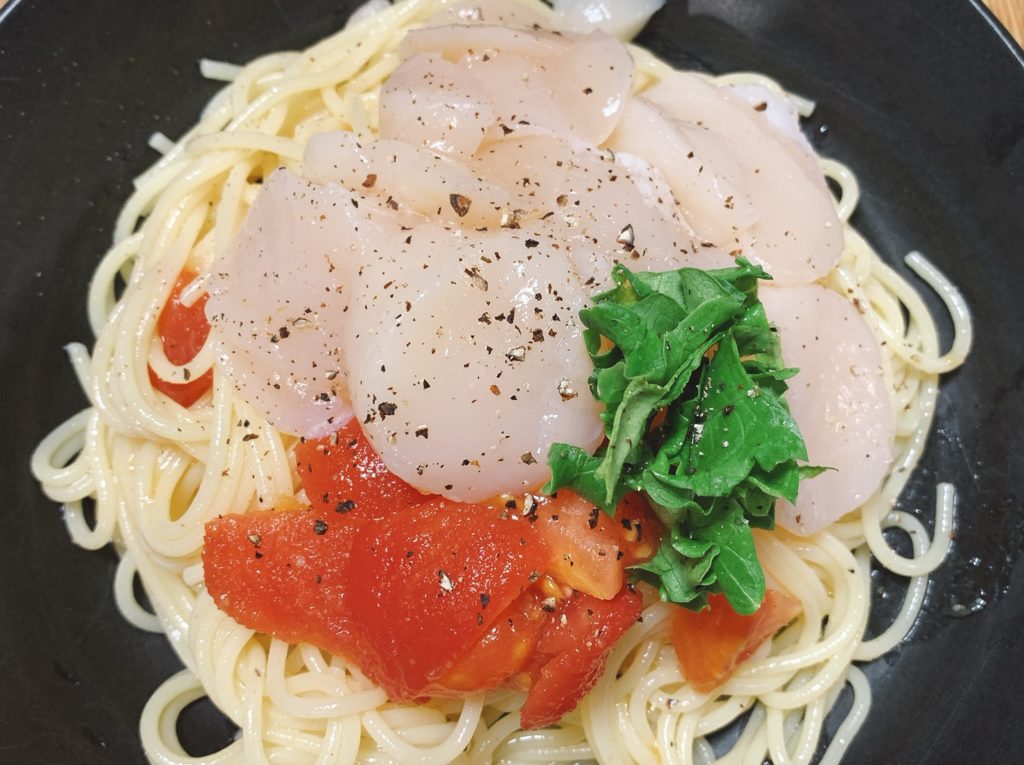 さとふるふるさと納税返礼品のホタテパスタ